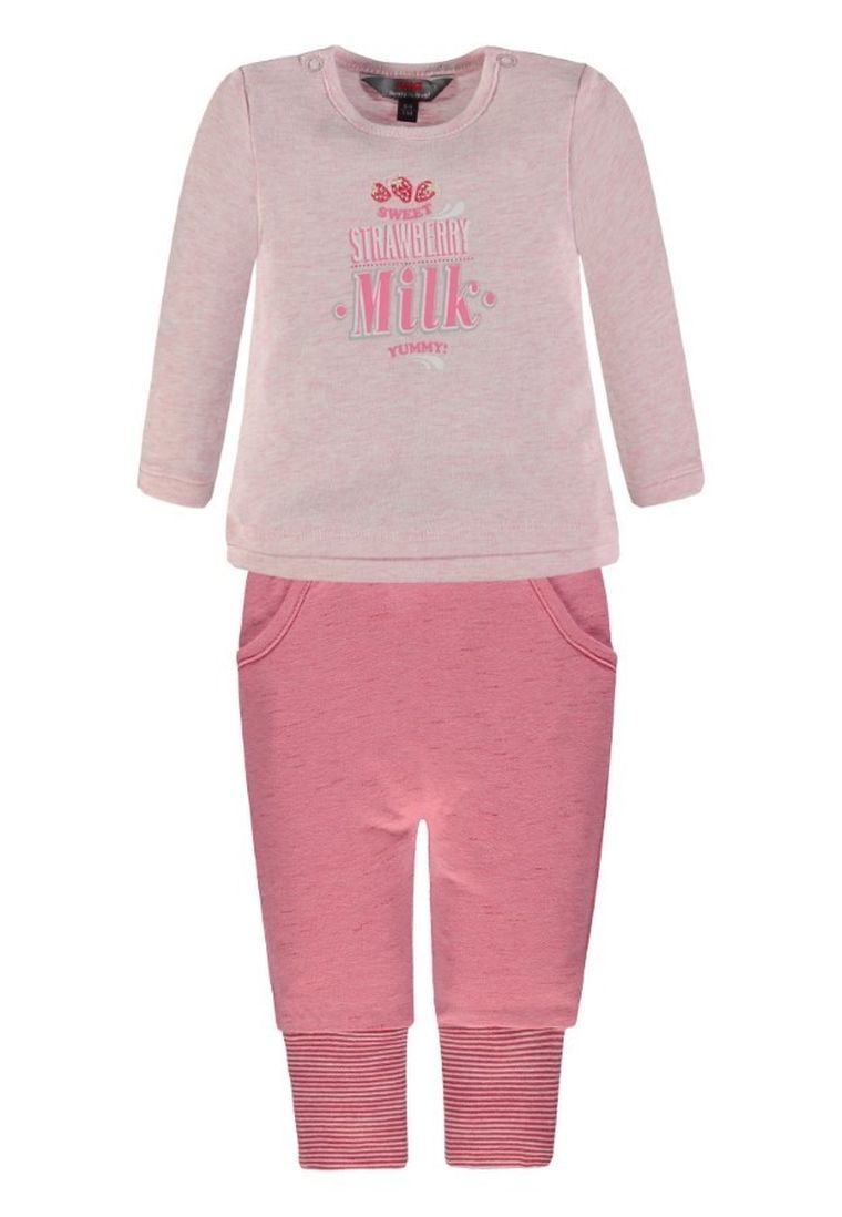 Komplet dziewczęcy, Bluzka z długim rękawem, Spodnie, różowy, Kanz