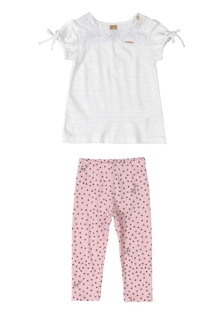 Komplet dziewczęcy, Bluzka z krótkim rękawem, Legginsy, mix, Up Baby