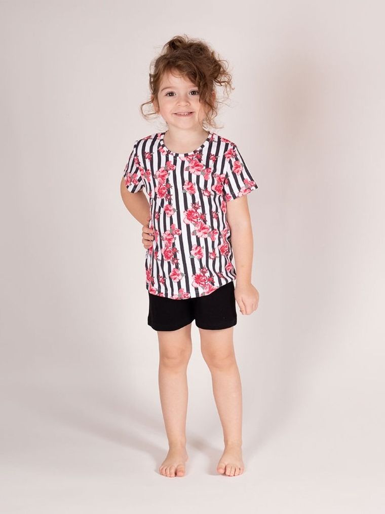 Komplet dziewczęcy, Bluzka z krótkim rękawem, Szorty, mix, Nicol