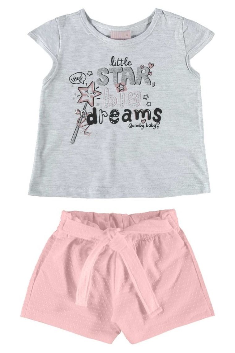 Komplet dziewczęcy, Bluzka z krótkim rękawem, Szorty, mix, Quimby