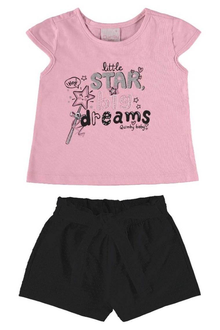 Komplet dziewczęcy, Bluzka z krótkim rękawem, Szorty, mix, Quimby