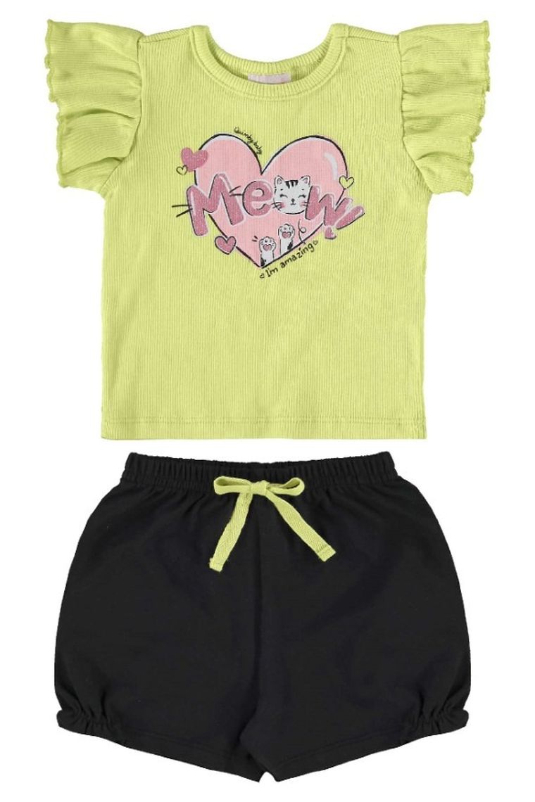 Komplet dziewczęcy, Bluzka z krótkim rękawem, Szorty, mix, Quimby