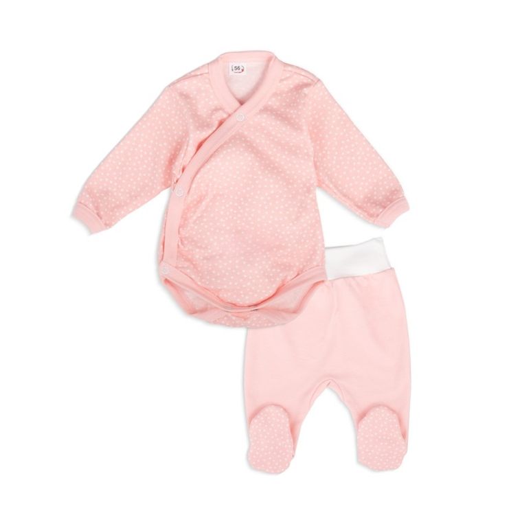 Komplet dziewczęcy, Body z długim rękawem, Półśpiochy, różowy, Tup Tup