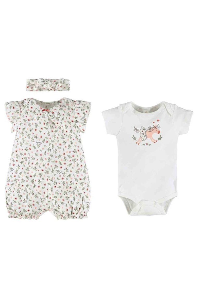 Komplet dziewczęcy, Body z krótkim rękawem, Rampers, Opaska, mix, Up Baby