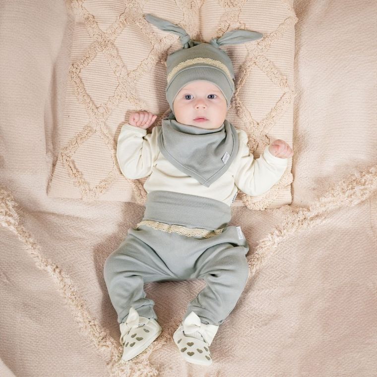 Komplet dziewczęcy, Czapka, Chustka, Body z długim rękawem, Spodnie dresowe, mix, Nicol