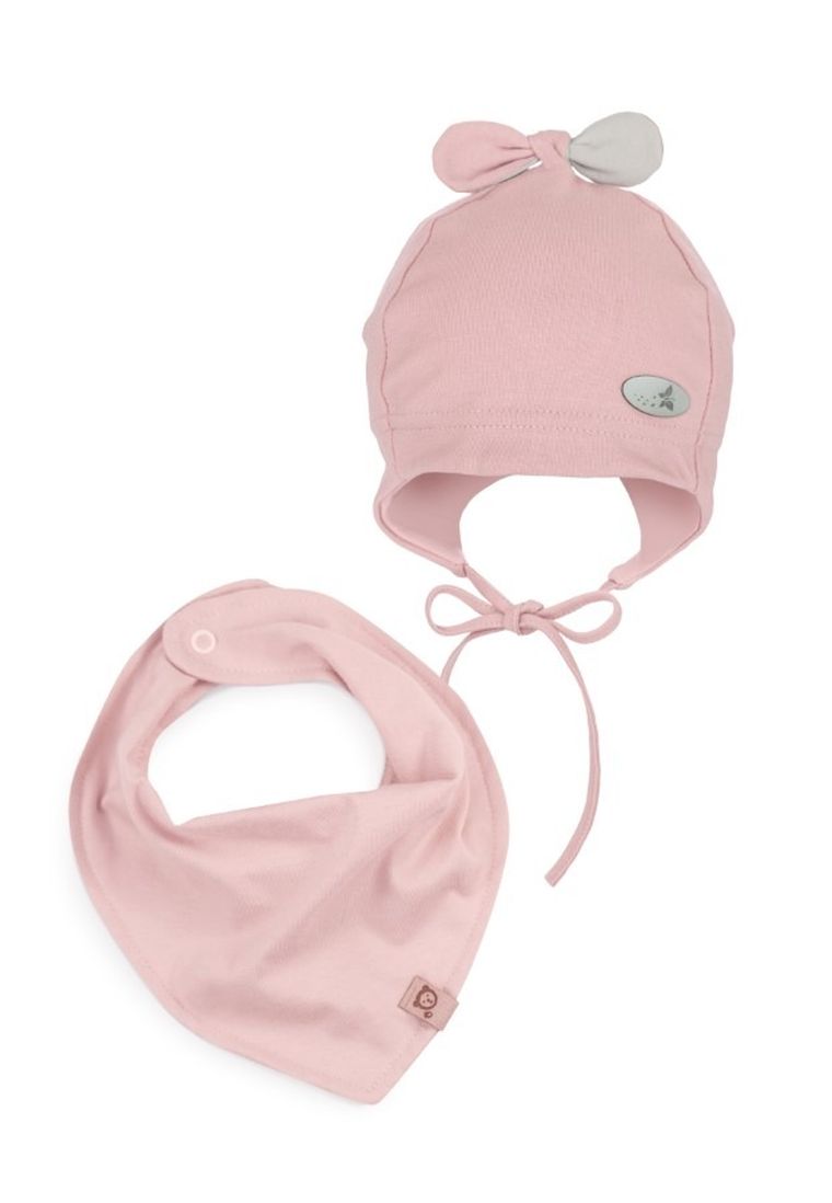 Komplet dziewczęcy, Czapka, Chustka, różowy, Iltom