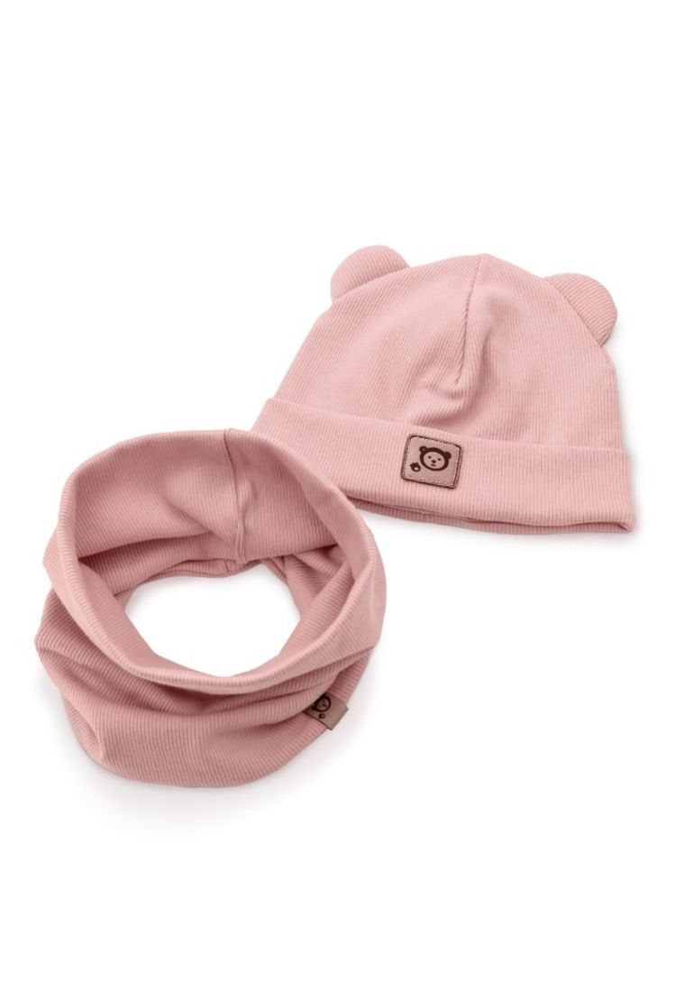 Komplet dziewczęcy, Czapka, Komin, różowy, Iltom