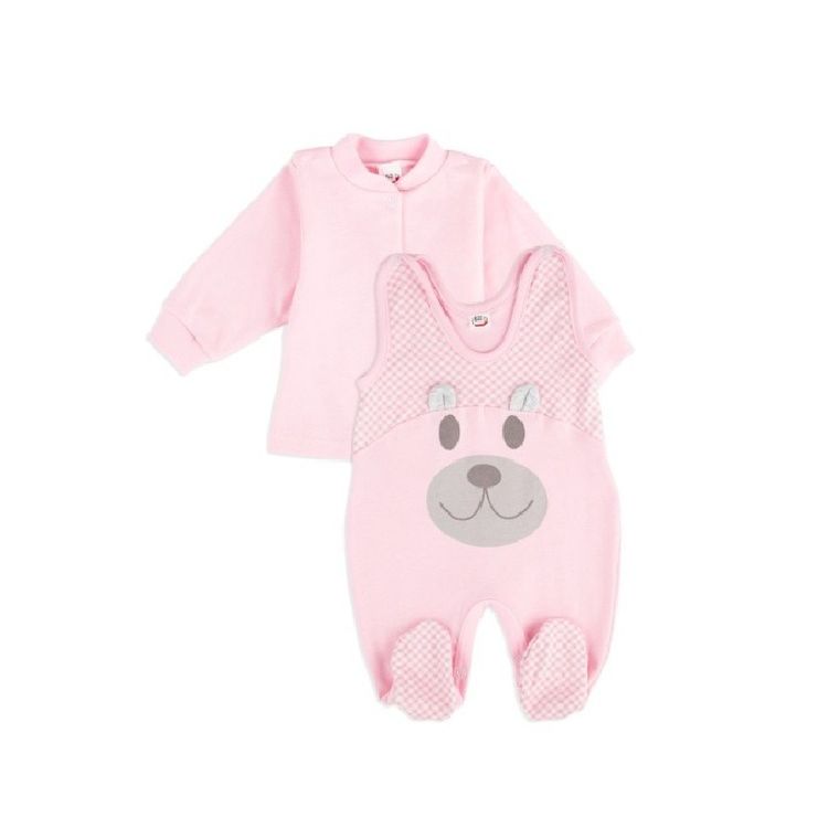 Komplet dziewczęcy, Kaftanik, Śpiochy, różowy, Tup Tup