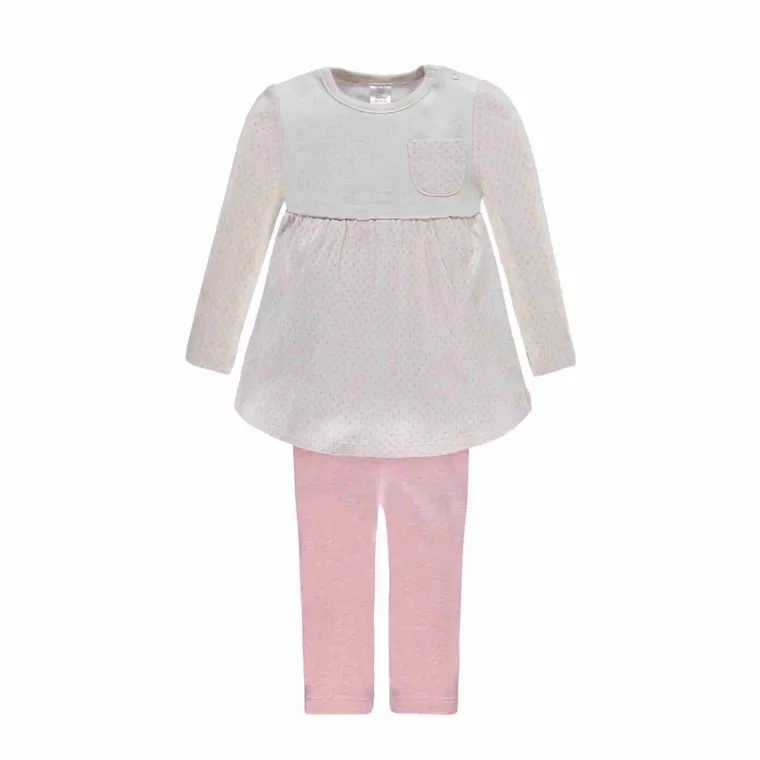 Komplet dziewczęcy, Tunika, Legginsy, różowy, Kanz