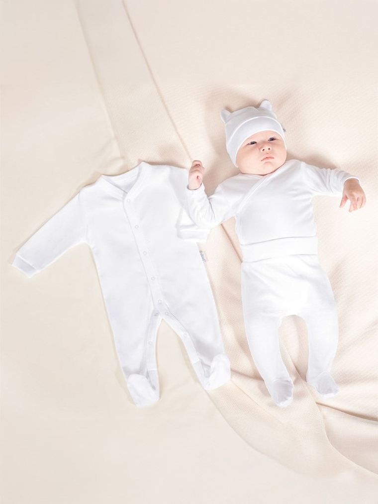 Komplet niemowlęcy 4-częściowy, biały, Nicol