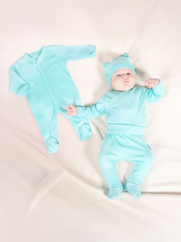 Komplet niemowlęcy 4-częściowy, niebieski, Nicol