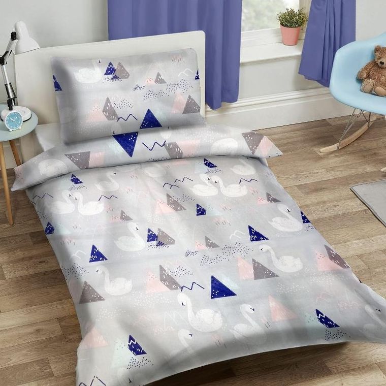 Komplet pościeli dziecięcej, 90-120 cm, łabędzie