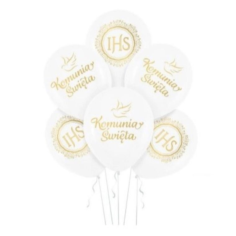 Komunia Święta, balony, 6 szt.