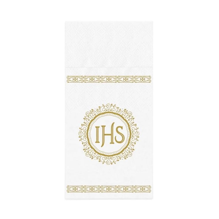 Komunia Święta, serwetki na sztućce, IHS, 16 szt.