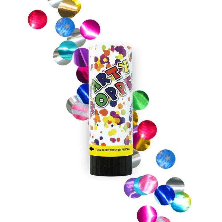 Konfetti kolorowe, mini tuba, 11 cm, 24 szt.