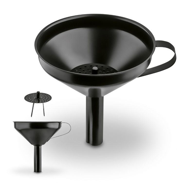 Konighoffer, lejek kuchenny z sitkiem, czarny, 10,5-10,2 cm