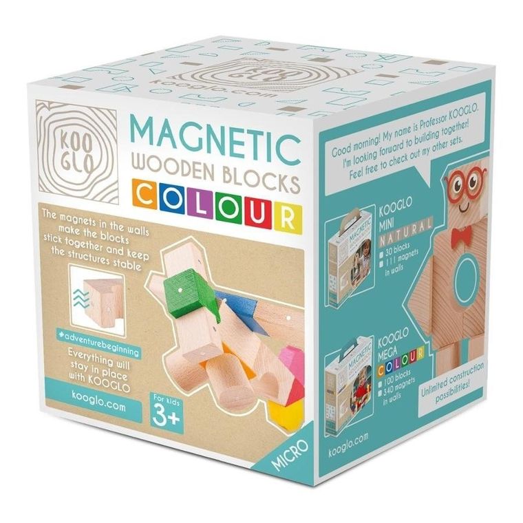 Kooglo, Micro, Airplane, klocki drewniane, Colour, 30 elementów