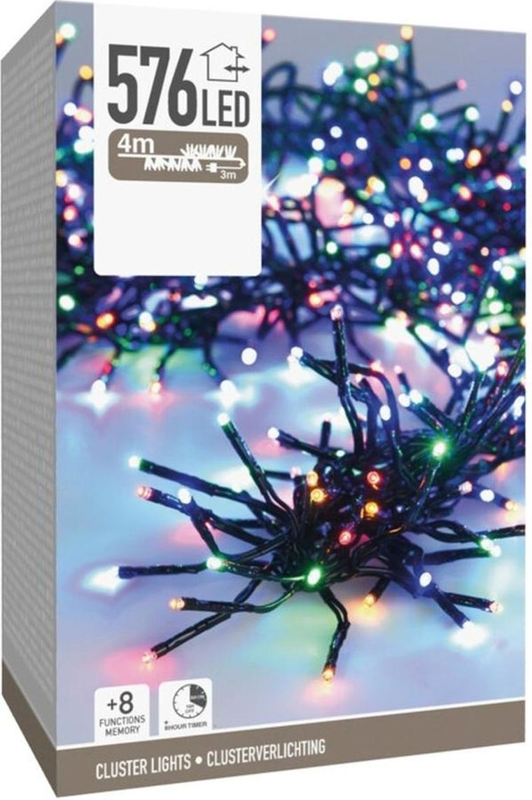 Koopman, lampki choinkowe, łańcuch świetlny, 576 LED, timer, multikolor