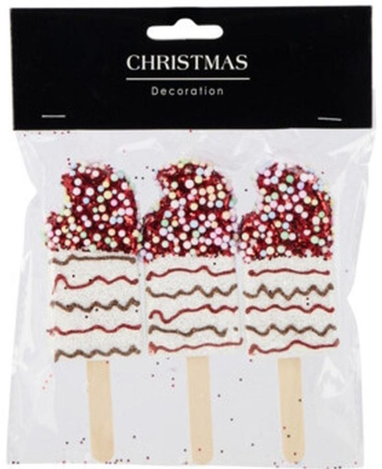 Koopman, lody, dekoracja wisząca, bombka, biały, 3 szt.