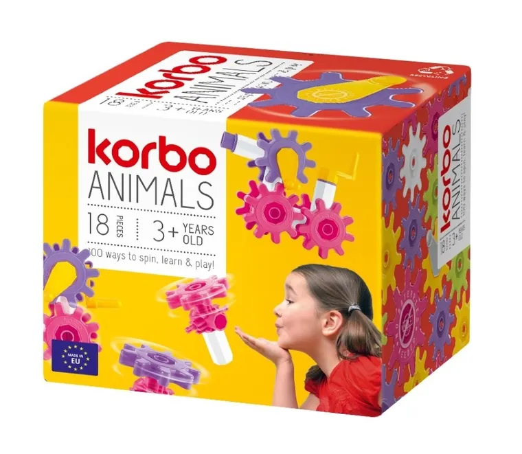 Korbo, Animals, klocki konstrukcyjne, 18 elementów