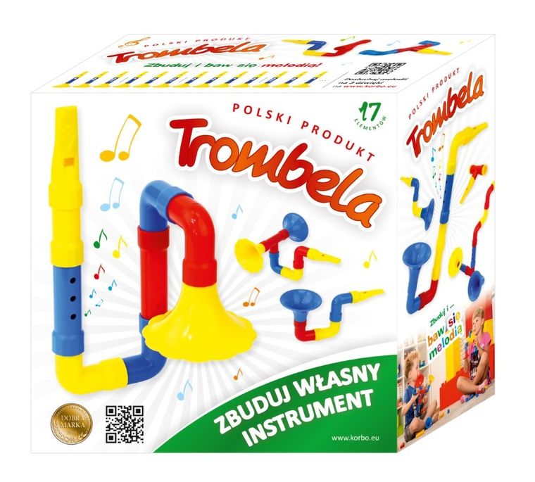 Korbo, Trombela, klocki konstrukcyjne, 17 elementów
