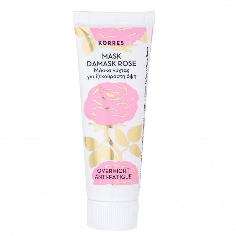 Korres, Damask Rose Overnight Anti-Fatigue Mask, maska do twarzy na noc z różą damasceńską, 18 ml