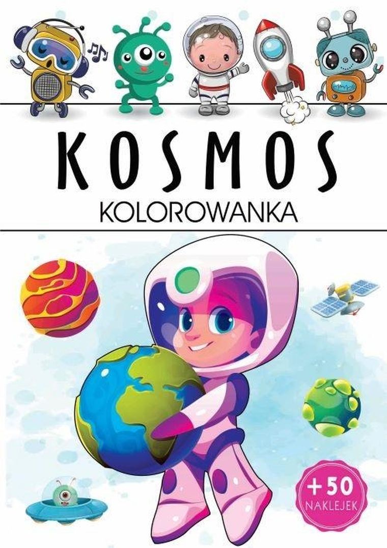 Kosmos. Kolorowanka z naklejkami