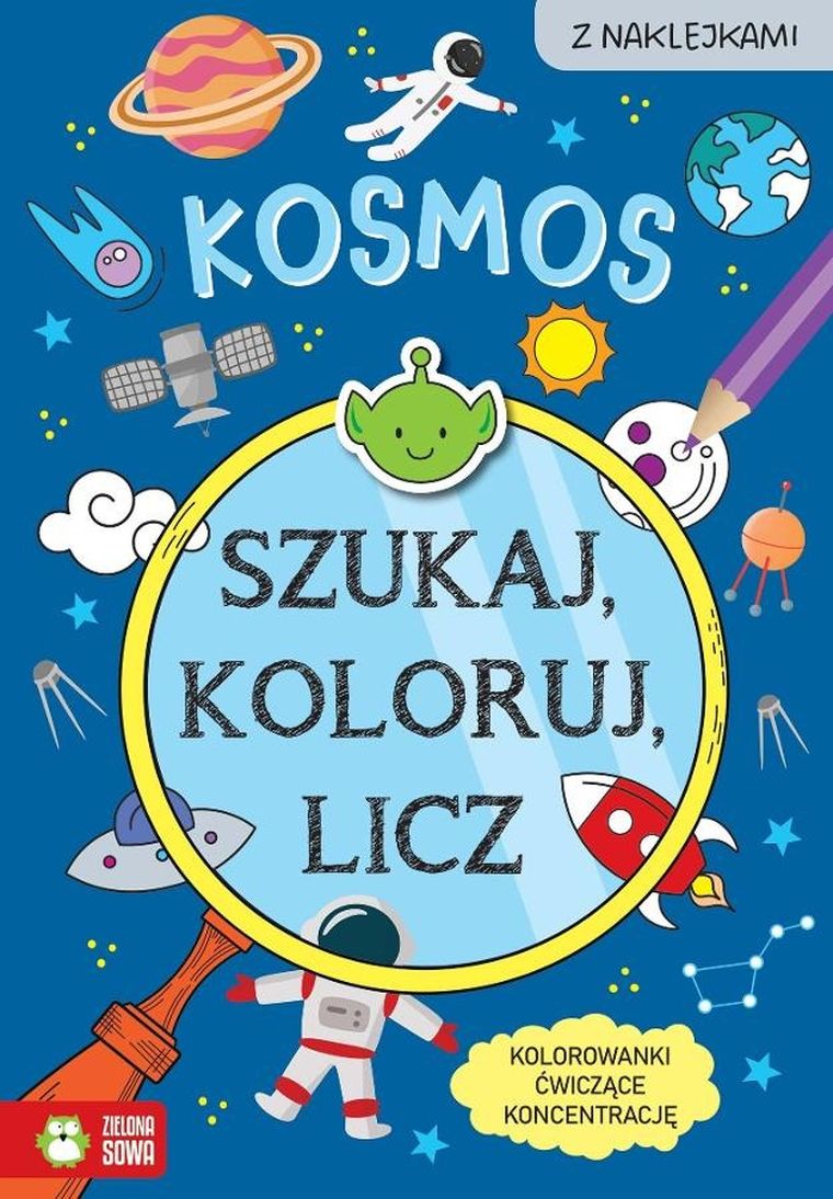 Kosmos. Szukaj, koloruj i licz