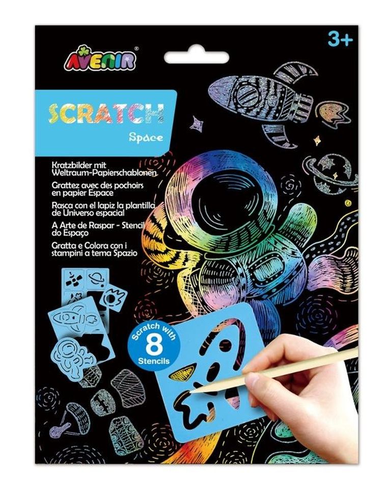 Kosmos. Wydrapywanki z szablonami