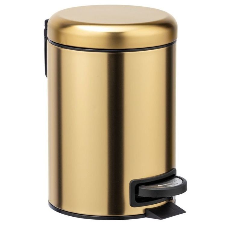 Kosz łazienkowy, Leman, złoty matowy, 3 l