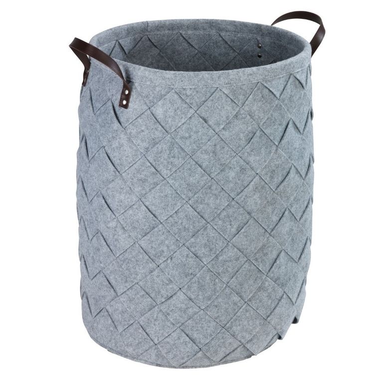 Kosz na pranie z uchwytami, Trovo, szary