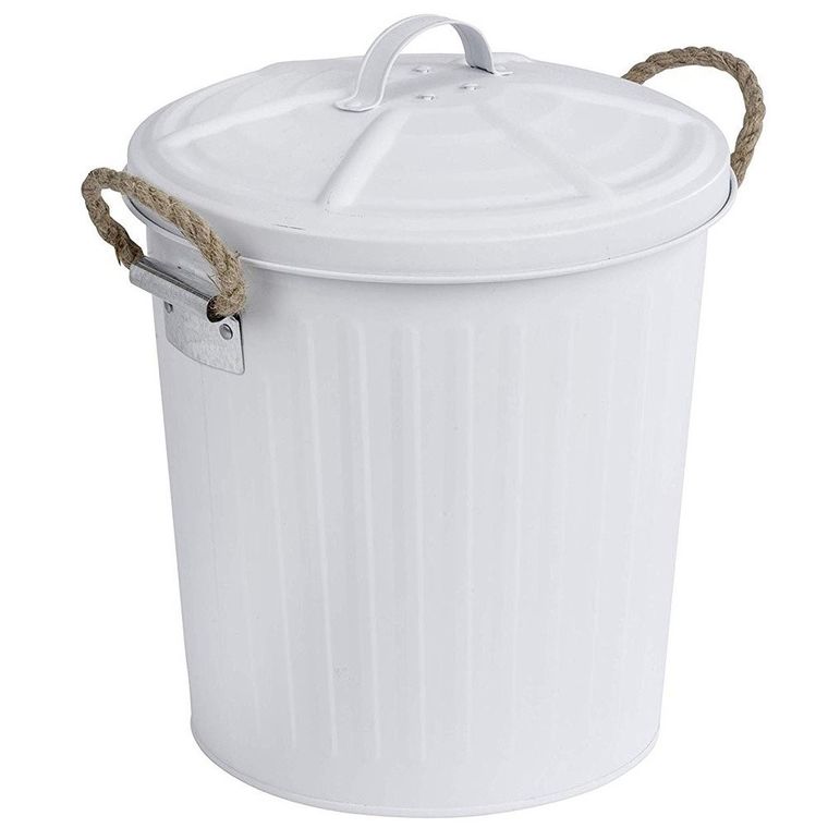 Kosz na śmieci, Gara, biały z pokrywką, 6l