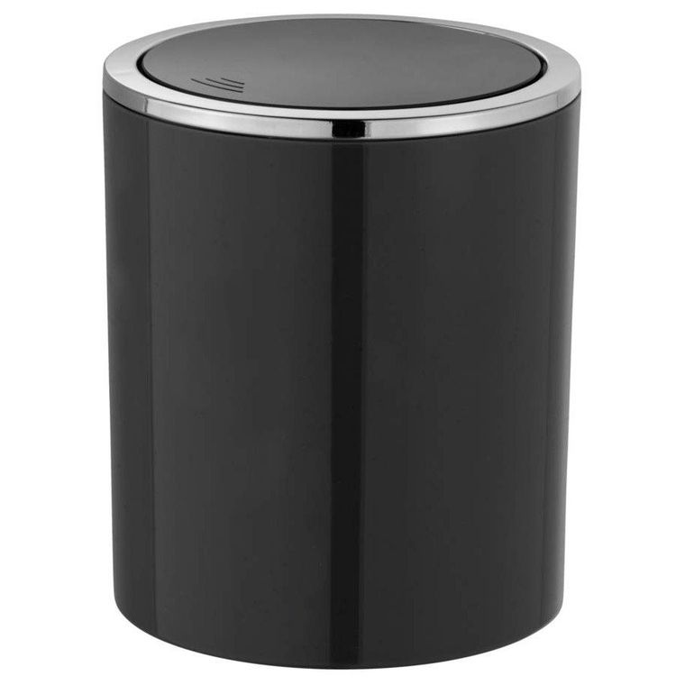 Kosz na śmieci, łazienkowy, Swing, 2l, czarny