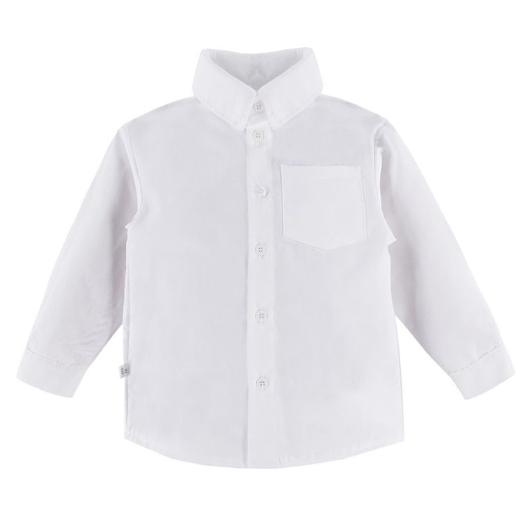 Koszula chłopięca z długim rękawem, biała, Eevi