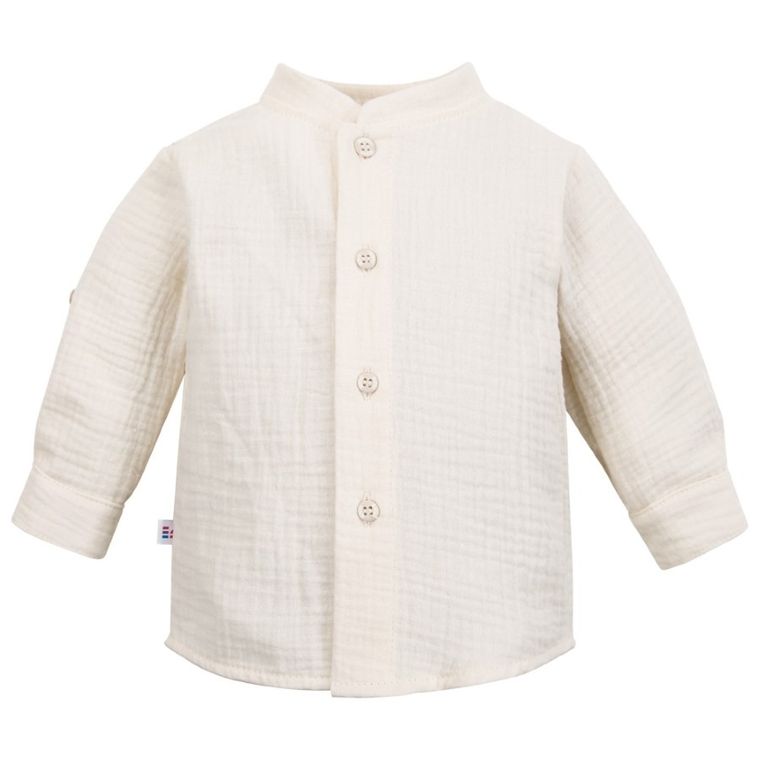 Koszula chłopięca z długim rękawem, ecru, Eevi