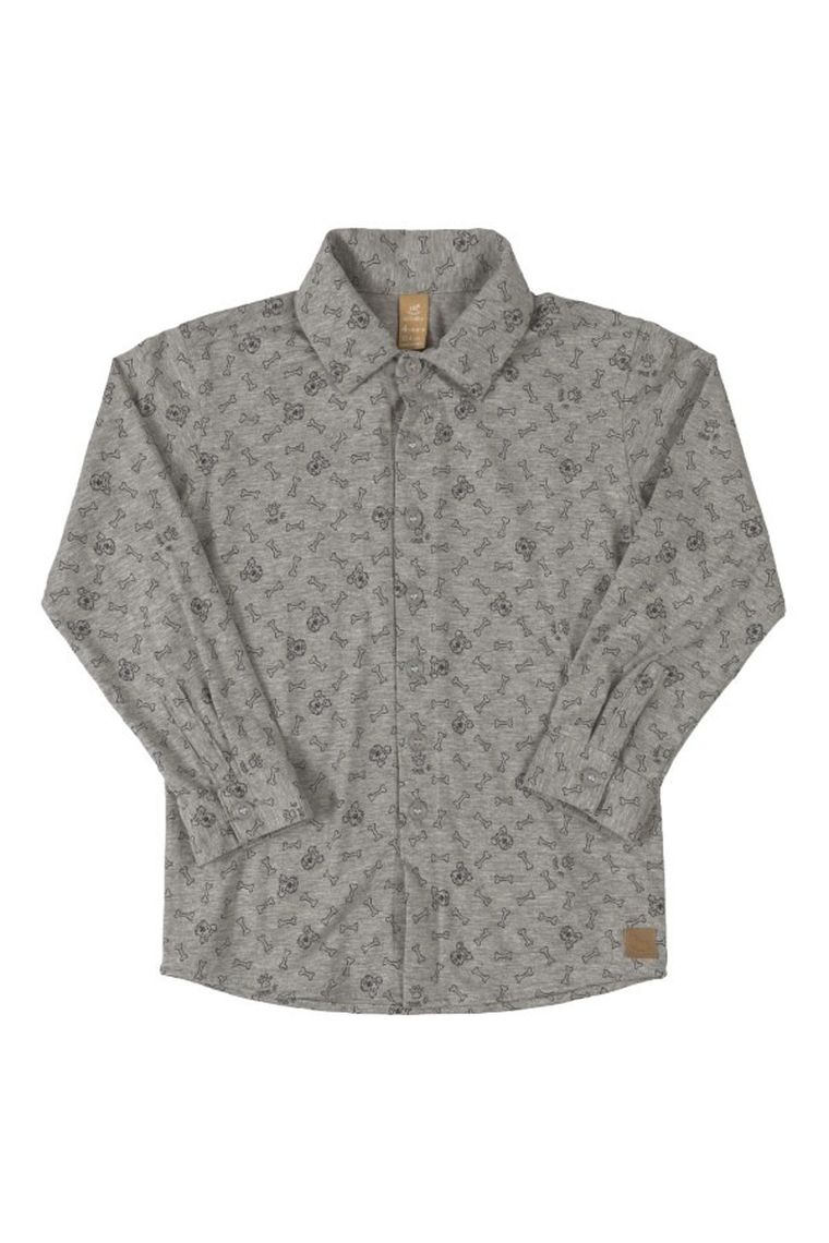 Koszula chłopięca z długim rękawem, szara, Up Baby