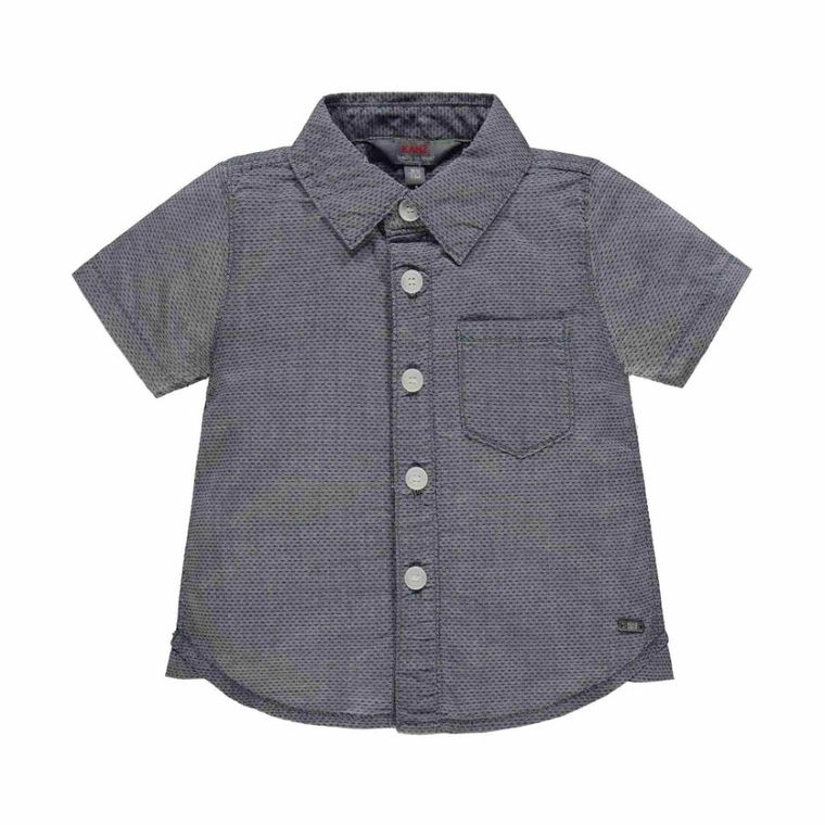 Koszula chłopięca z krótkim rękawem, szara, Kanz