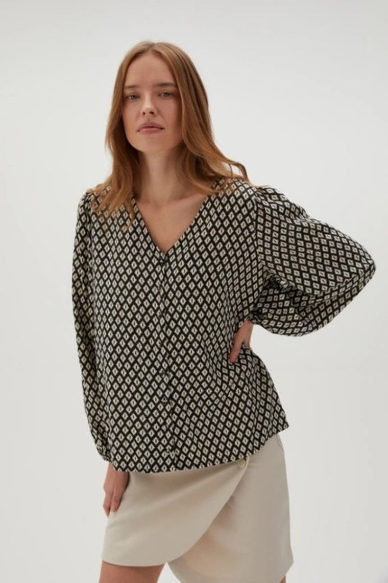 Koszula damska, czarna, Moodo