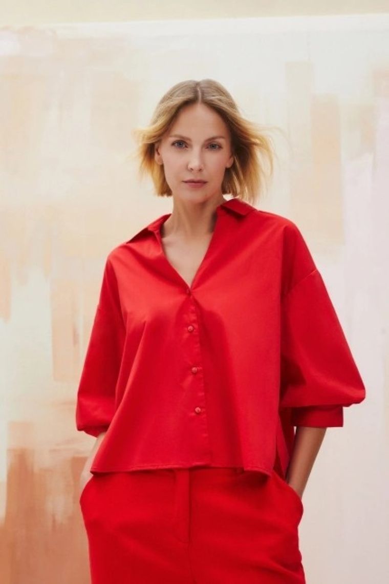 Koszula damska, czerwona, Moodo