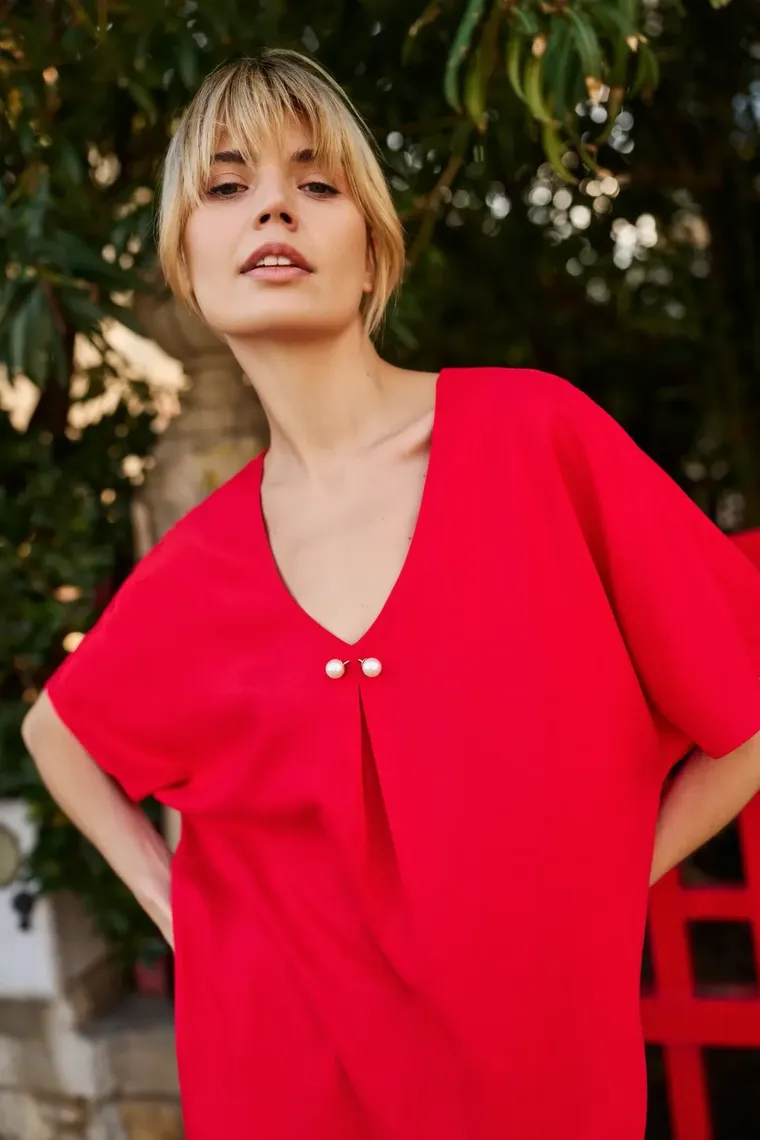 Koszula damska, czerwona, Moodo