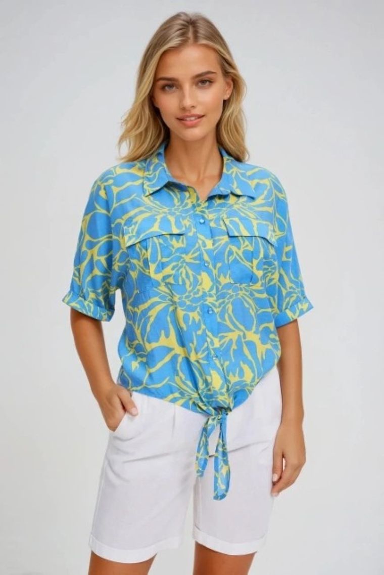 Koszula damska, niebieska, Moodo