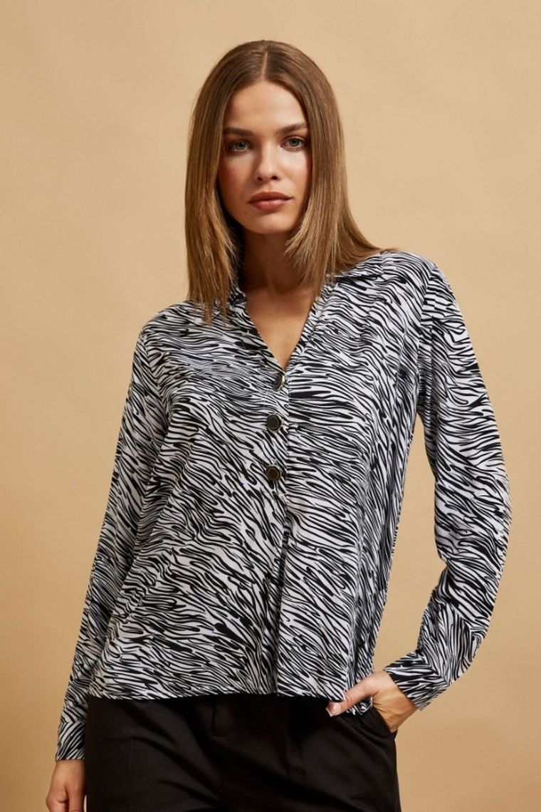 Koszula damska z długim rękawem, mix, Moodo