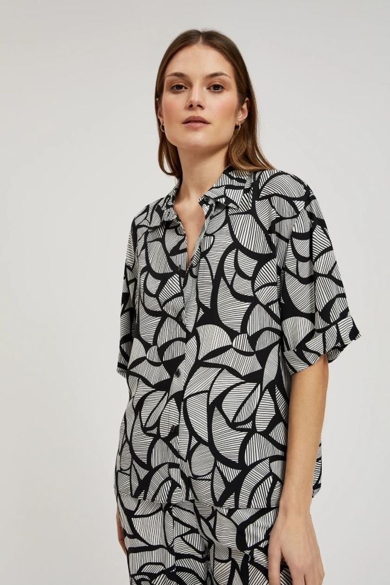 Koszula damska z krótkim rękawem, mix, Moodo