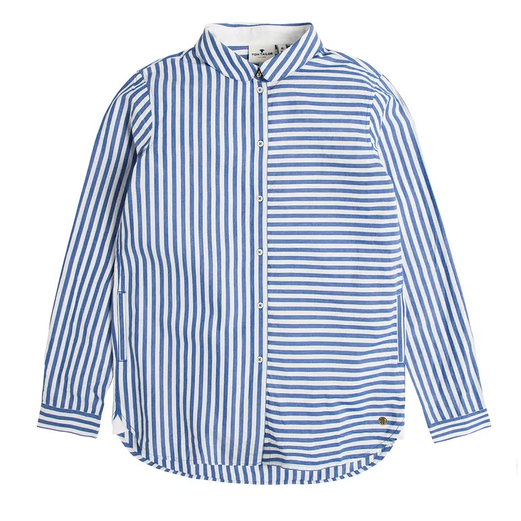 Koszula dziewczęca z długim rękawem, niebieska, Tom Tailor