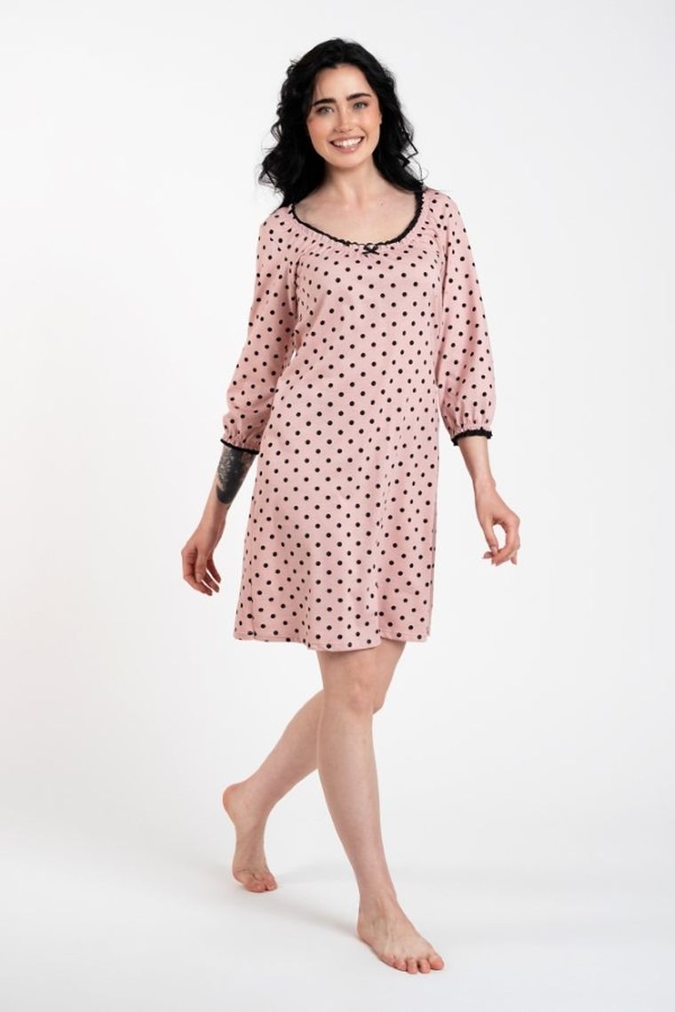 Koszula nocna damska z rękawem 3/4, mix, Margo, Italian Fashion