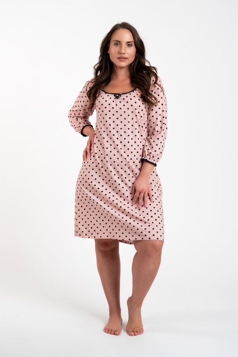 Koszula nocna damska z rękawem 3/4, plus size, mix, Margo, Italian Fashion