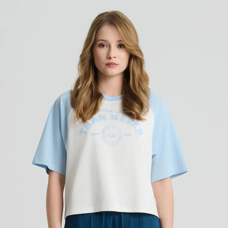 Koszulka crop top z nadrukiem NOWEAR