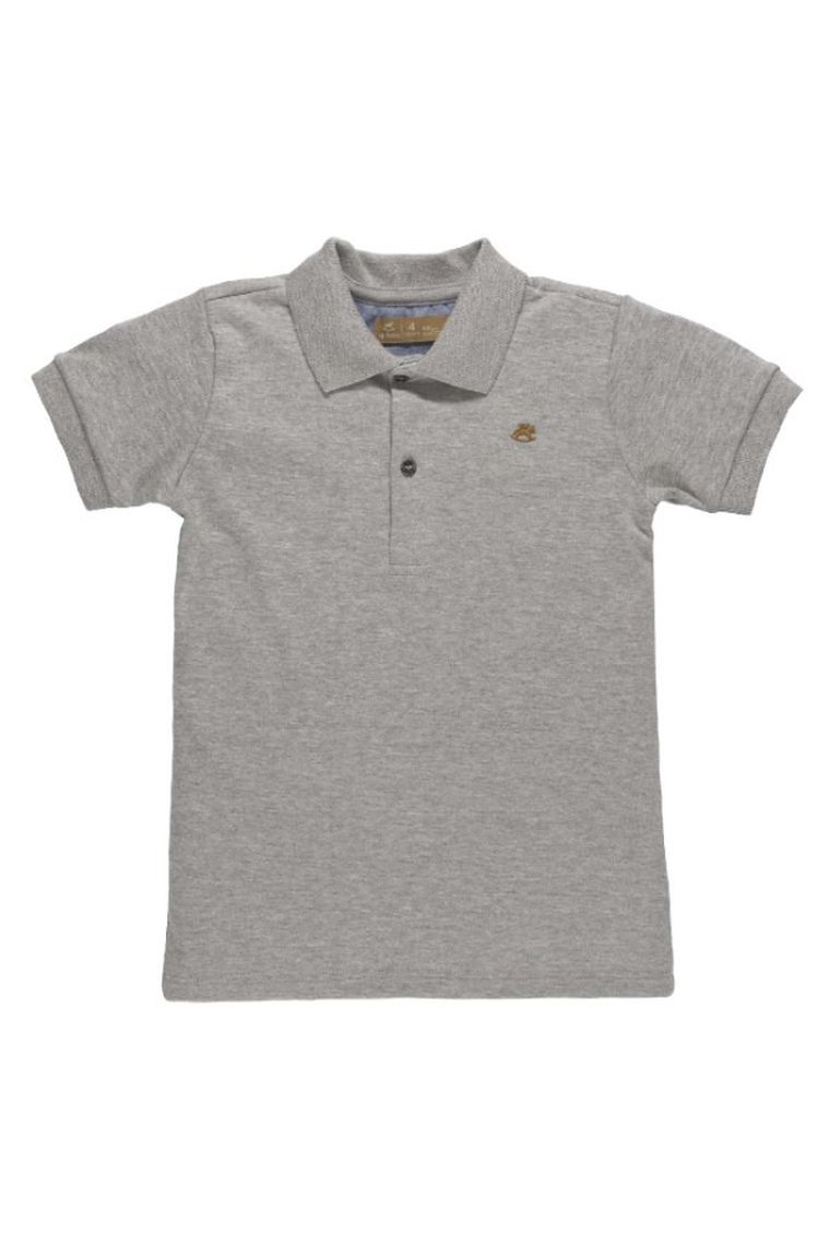 Koszulka polo chłopięca z krótkim rękawem, szara, Up Baby