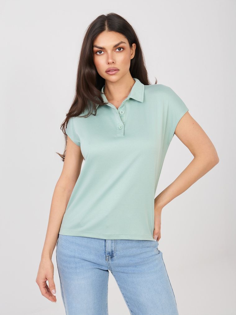 Koszulka polo damska z krótkim rękawem, zielona, Sublevel