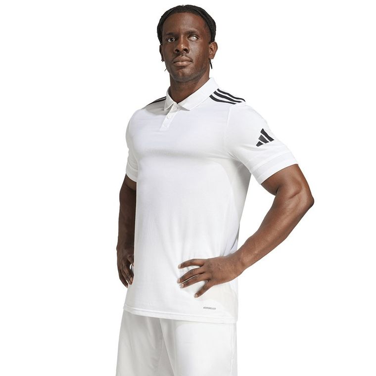 Koszulka polo męska z krótkim rękawem, biała, Adidas Squadra